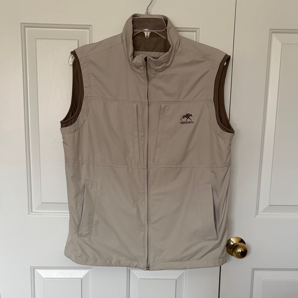 Rainforest Beige and White Plaid Vest